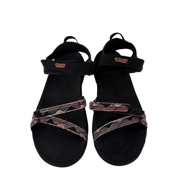Teva Women's Verra Black & Pink Geometric Print Straps Sandals - Picture 10 of 10